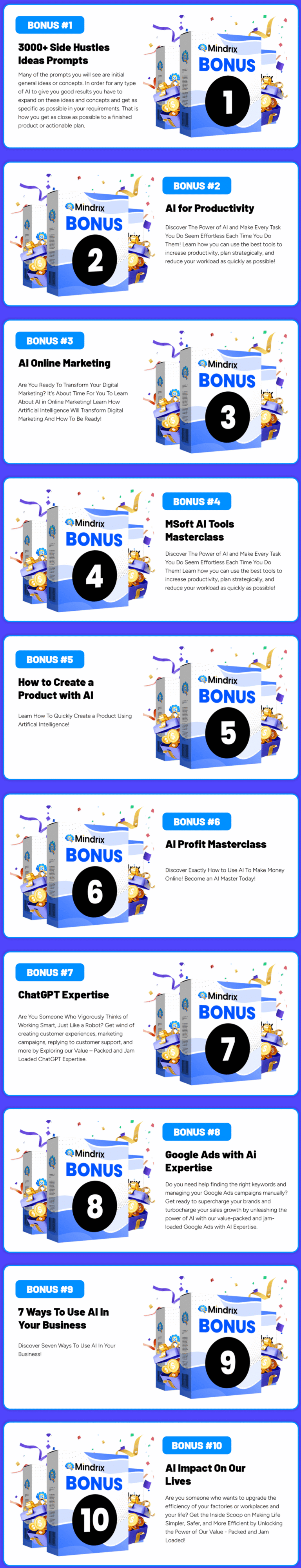 Mindrix Bonuses